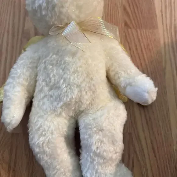 Ty Beanie Buddy Halo II The Angel Bear Large 14" White Sparkle Gold Wings - Picture 3 of 6